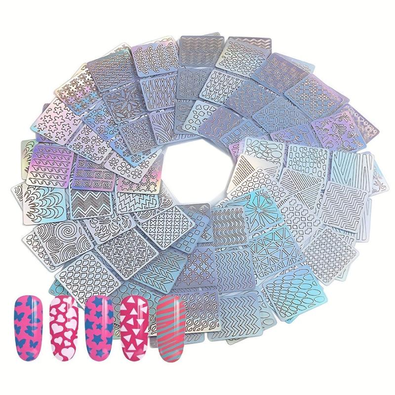 24 Nail Vinyl Stencils Set Nail Decoration Stickers Tips Decals
