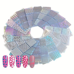 24 Nail Vinyl Stencils Set Nail Decoration Stickers Tips Decals
