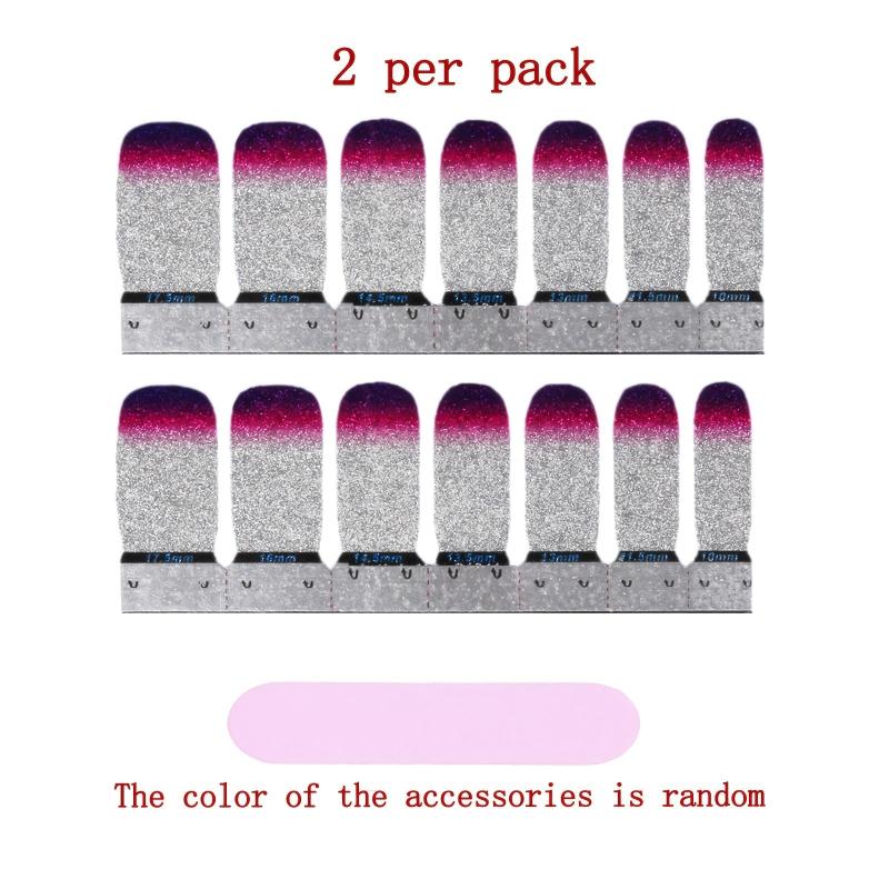 Y2K Glitter Silvery Nail Polish Stickers