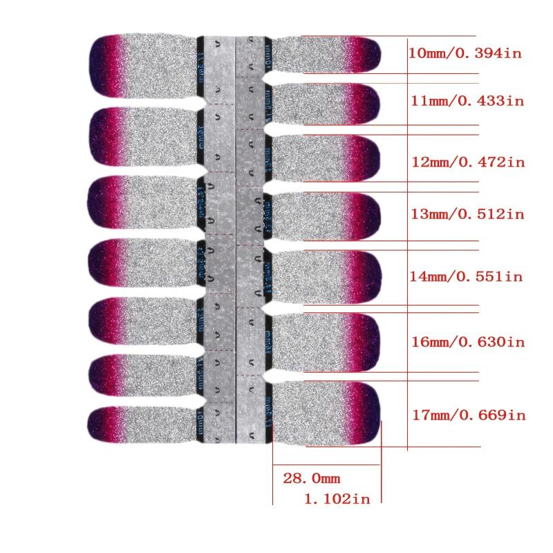 Y2K Glitter Silvery Nail Polish Stickers