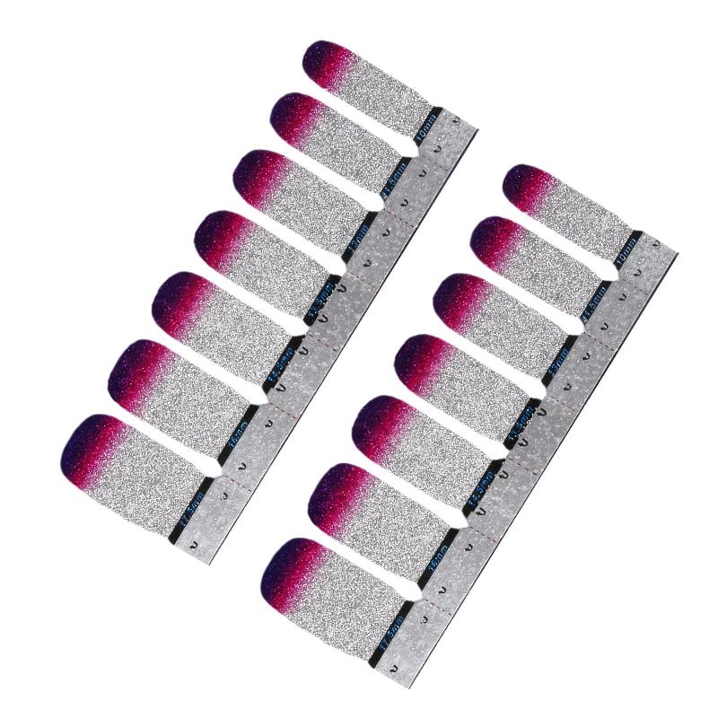 Y2K Glitter Silvery Nail Polish Stickers