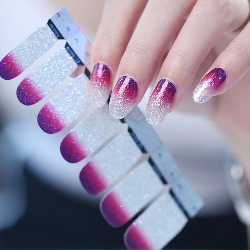 Y2K Glitter Silvery Nail Polish Stickers