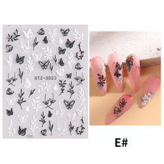 3D Flower Nail Art Stickers Acrylic Embossed Decals for Manicure
