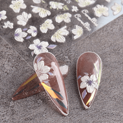 3D Flower Nail Art Stickers Acrylic Embossed Decals for Manicure