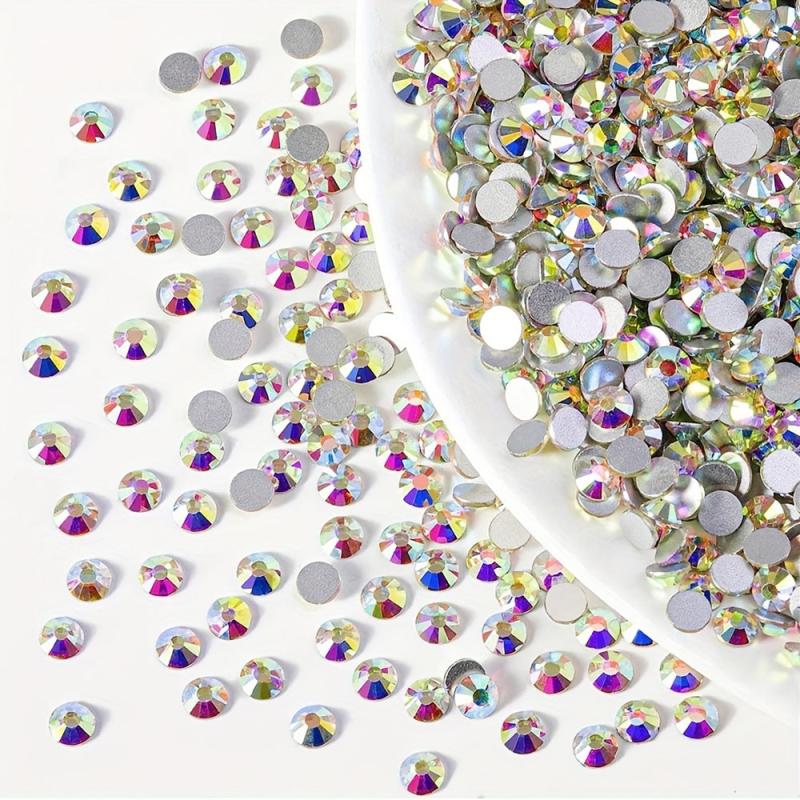 4500 pcs AB Clear Rhinestones Flat Back Crystals for Crafts Nails Shoes