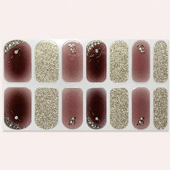 Glitter Nail Wraps Self Adhesive Full Cover Nail Decals Art Nail Polish Stickers