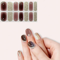 Glitter Nail Wraps Self Adhesive Full Cover Nail Decals Art Nail Polish Stickers