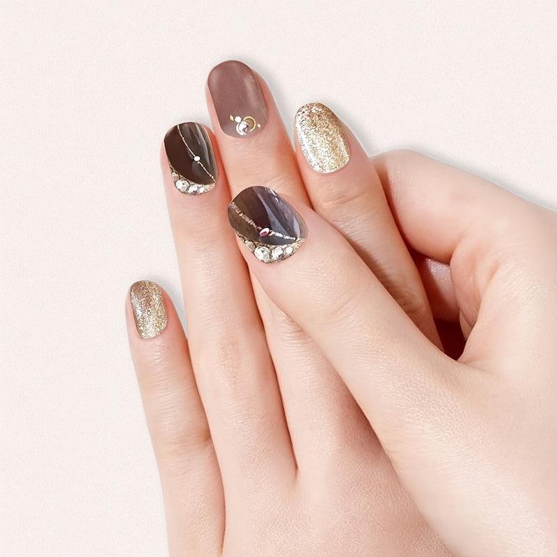 Glitter Nail Wraps Self Adhesive Full Cover Nail Decals Art Nail Polish Stickers