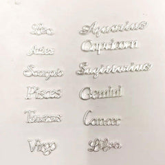 12 Zodiac Signs DIY Alloy Plated English Letter Nail Art Charms Decoration