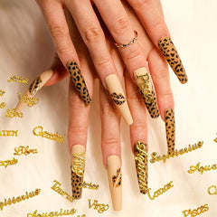 12 Zodiac Signs DIY Alloy Plated English Letter Nail Art Charms Decoration