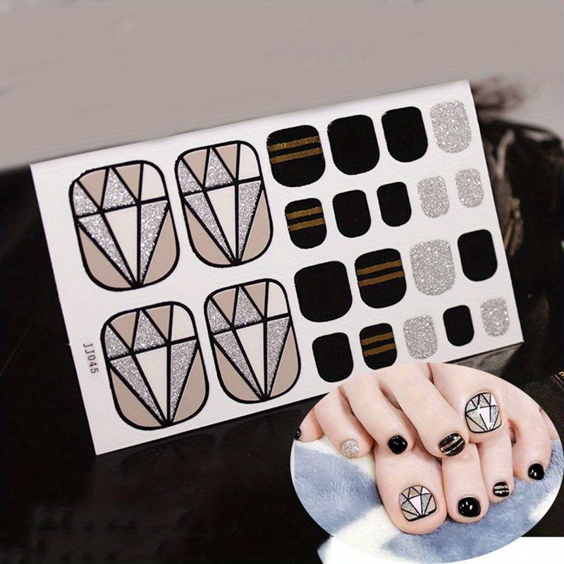 Waterproof Full Wraps Nail Polish Stickers - Self Adhesive Nail Art Decal Strips