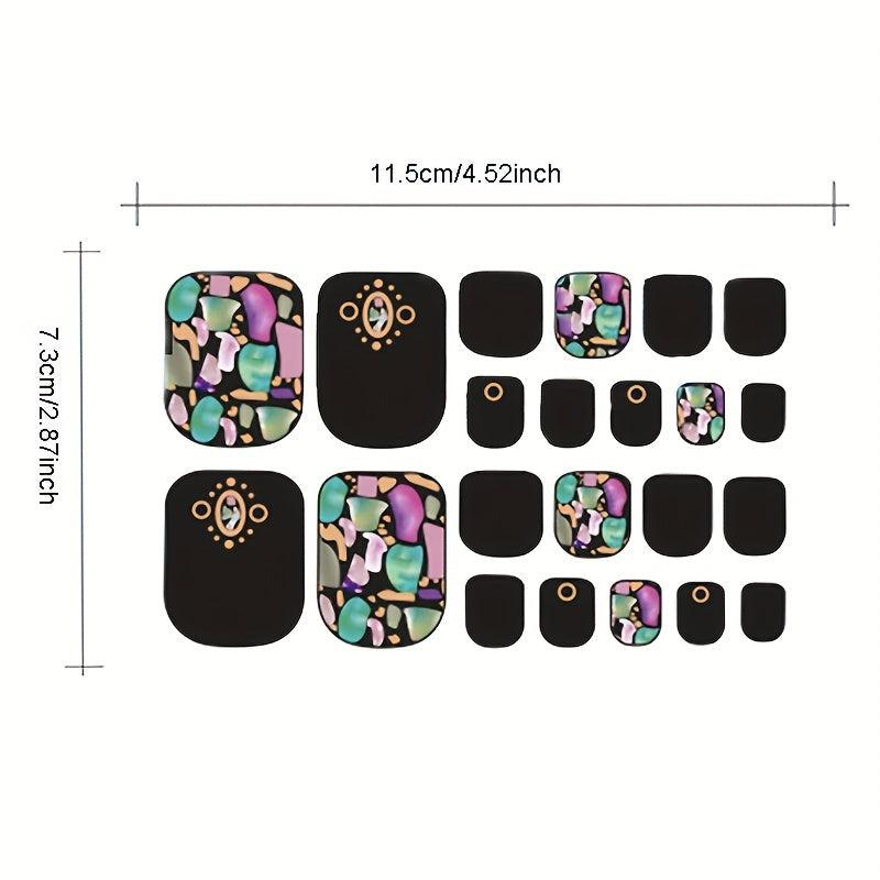 Waterproof Full Wraps Nail Polish Stickers - Self Adhesive Nail Art Decal Strips