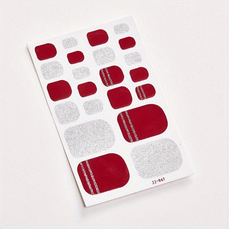 Waterproof Full Wraps Nail Polish Stickers - Self Adhesive Nail Art Decal Strips