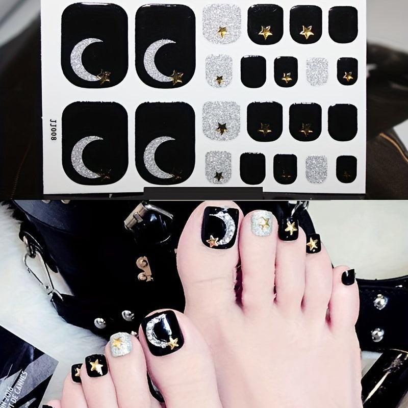 Waterproof Full Wraps Nail Polish Stickers - Self Adhesive Nail Art Decal Strips