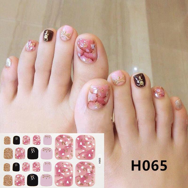 Korea Japanese Toenail Stickers Nail Polish Strips Stickers Self Adhesive