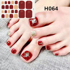 Korea Japanese Toenail Stickers Nail Polish Strips Stickers Self Adhesive