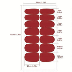 Retro Nail Stickers & Nail Wraps Set with Nail File - 12 Sheets