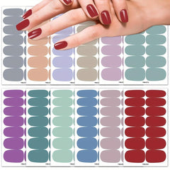Retro Nail Stickers & Nail Wraps Set with Nail File - 12 Sheets