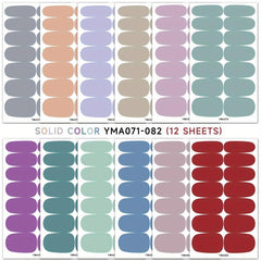 Retro Nail Stickers & Nail Wraps Set with Nail File - 12 Sheets