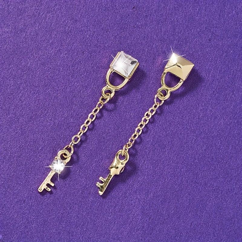 Metal Manicure Nail Rhinestones Pendant Chain Nail Zircon DIY Nail Art