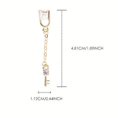 Metal Manicure Nail Rhinestones Pendant Chain Nail Zircon DIY Nail Art
