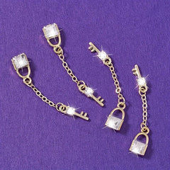 Metal Manicure Nail Rhinestones Pendant Chain Nail Zircon DIY Nail Art