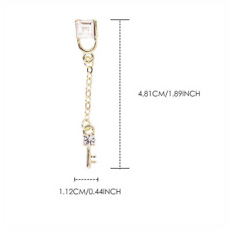 Metal Manicure Nail Rhinestones Pendant Chain Nail Zircon DIY Nail Art