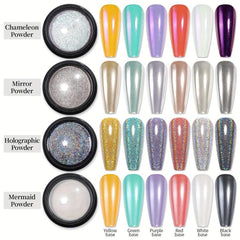Metallic Mirror Pearl Holographic Pigment Powder for Nail Art