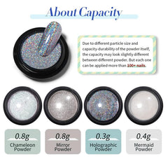 Metallic Mirror Pearl Holographic Pigment Powder for Nail Art