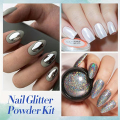 Metallic Mirror Pearl Holographic Pigment Powder for Nail Art