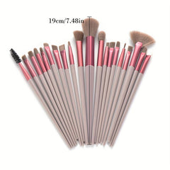 20pcs Synthetic Makeup Brush Set with Storage Bag - Perfect for Beginner Artists