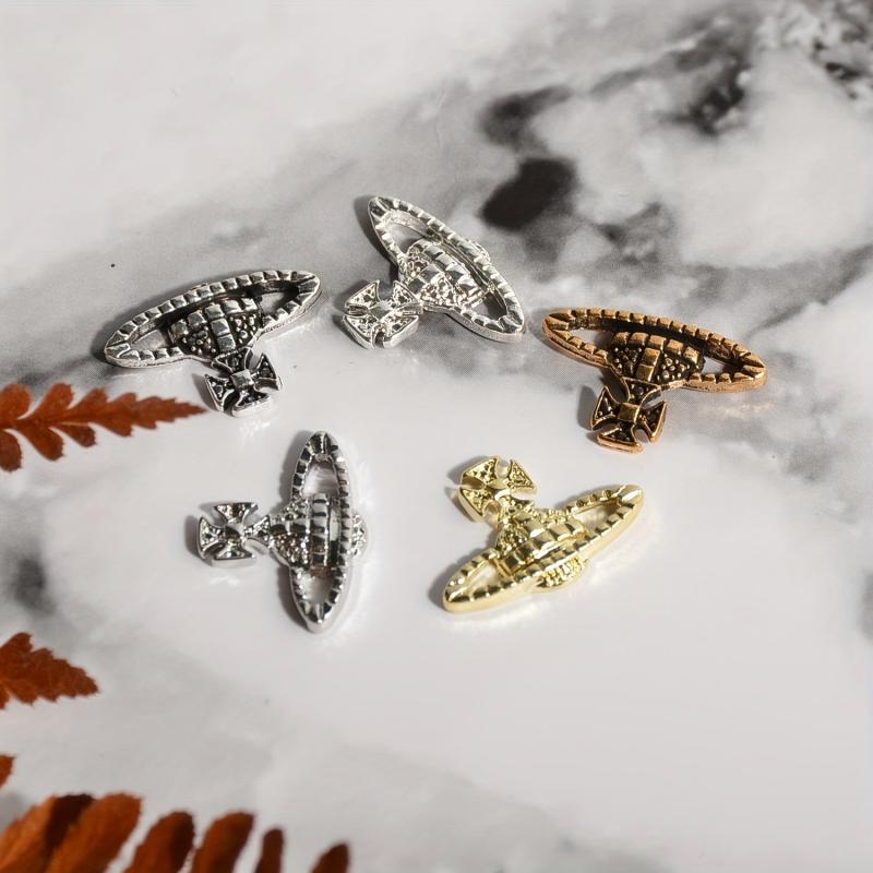 20pcs 3D Alloy Planet Nail Art Charms Vintage Punk Saturn Nail Art Accessories
