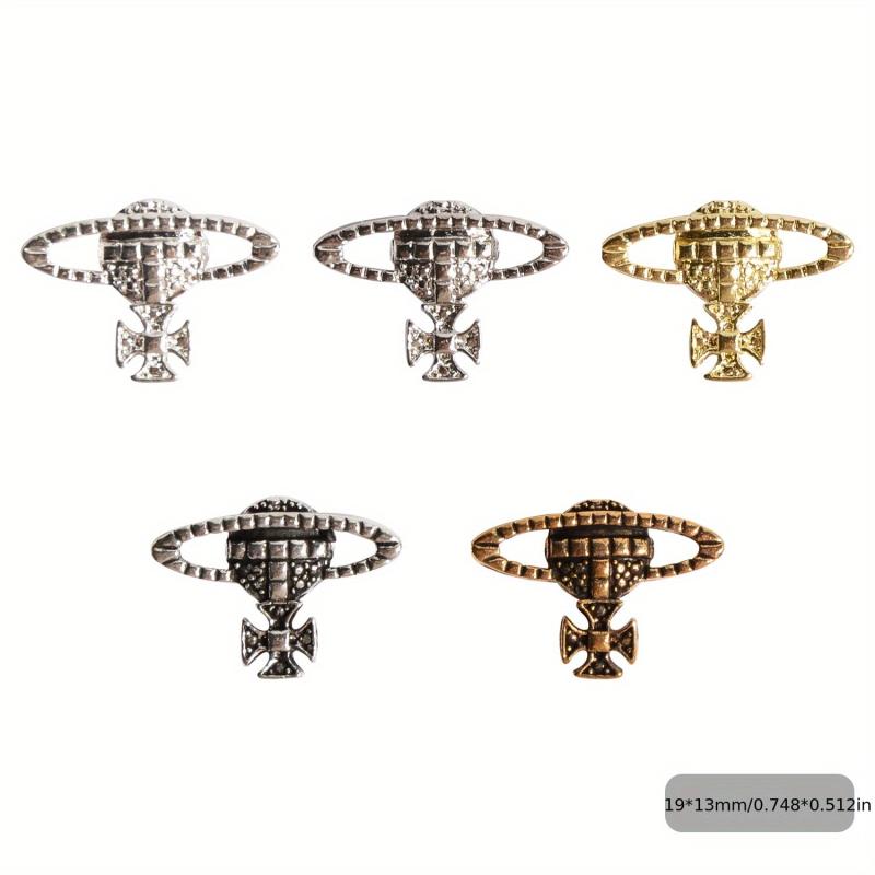 20pcs 3D Alloy Planet Nail Art Charms Vintage Punk Saturn Nail Art Accessories