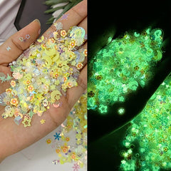 Luminous Nail Glitter Sequins Fluorescent Glitter Flakes