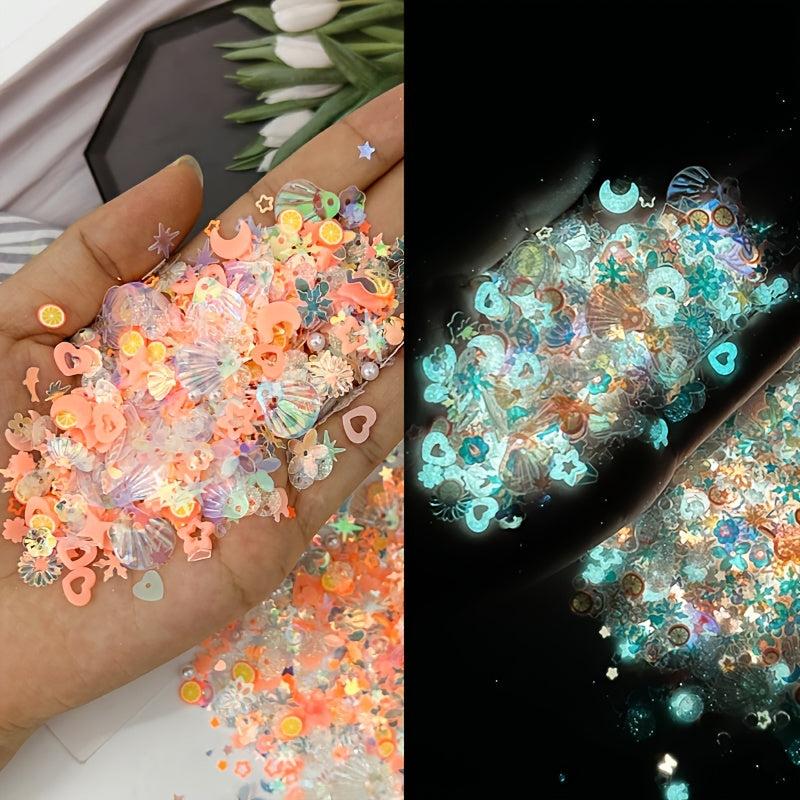 Luminous Nail Glitter Sequins Fluorescent Glitter Flakes