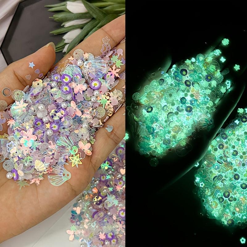 Luminous Nail Glitter Sequins Fluorescent Glitter Flakes