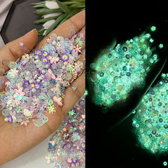 Luminous Nail Glitter Sequins Fluorescent Glitter Flakes
