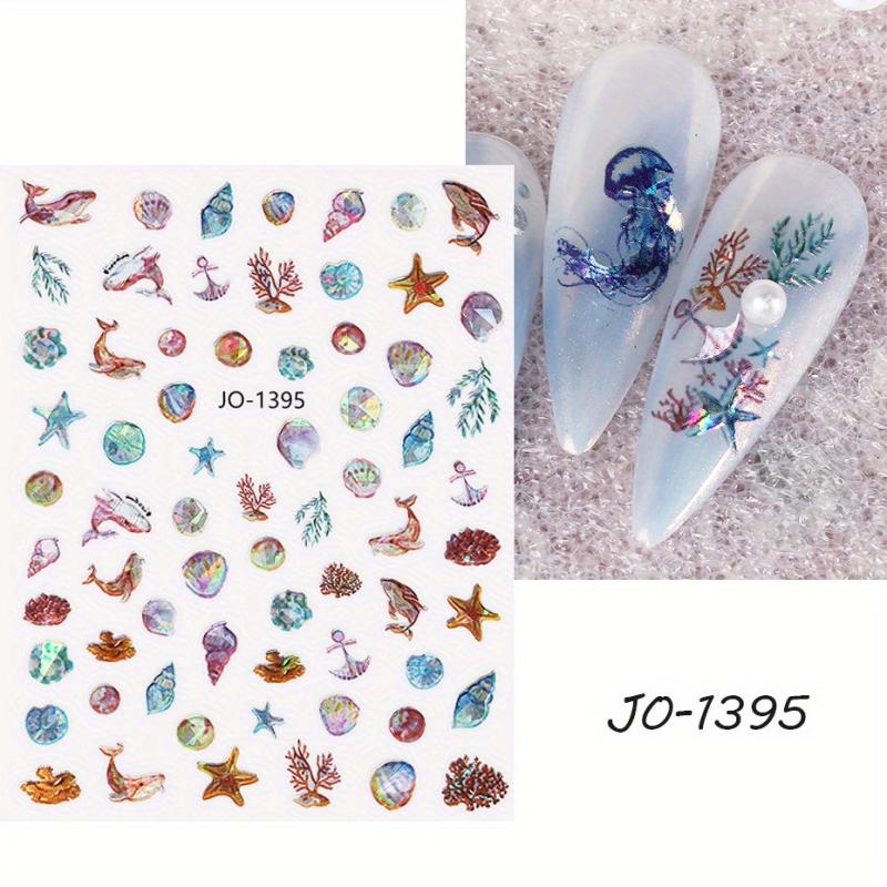 Sea World Nail Stickers - Jellyfish, Whale, Shell & Seaside Designs