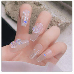 30pcs Camellia Resin Nail Decorations for Elegant Manicures