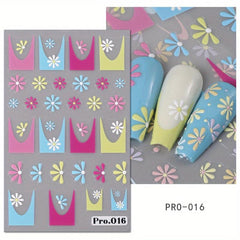 5D Flower Leaves Nail Art Stickers Summer Nail Supplies