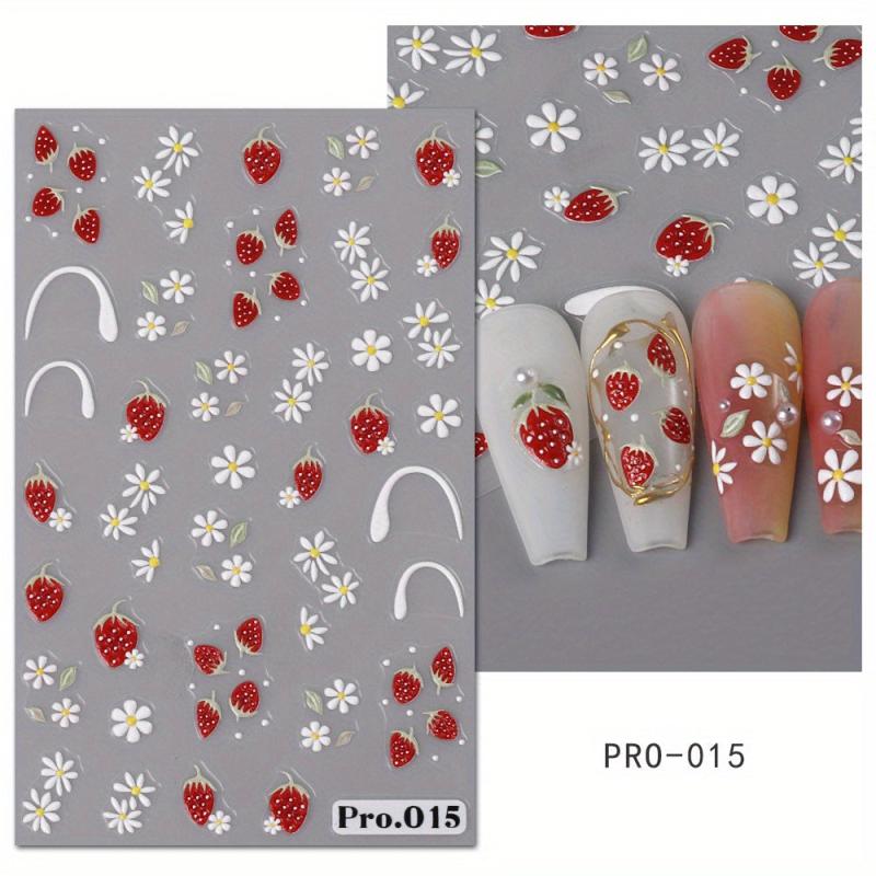 5D Flower Leaves Nail Art Stickers Summer Nail Supplies