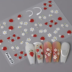 5D Flower Leaves Nail Art Stickers Summer Nail Supplies