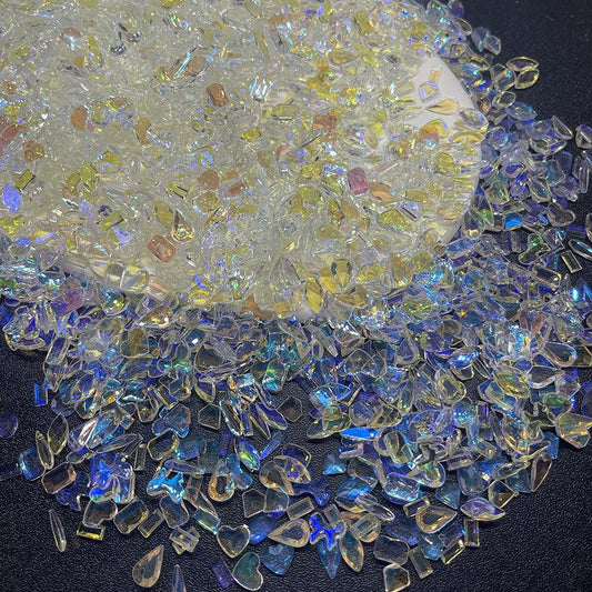 Colorful Crushed Glass Chips For Nail Art Decoration