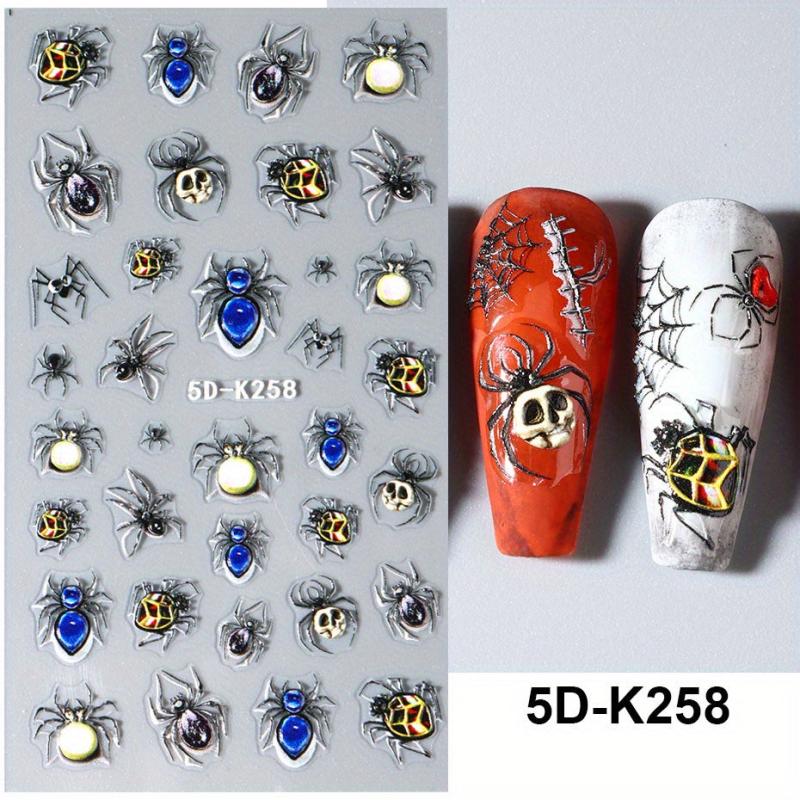 Halloween 5D Eyeball Spider Stickers for Nail Art
