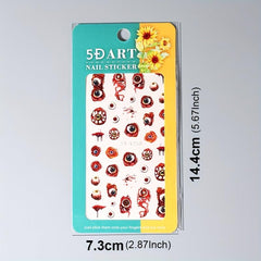 Halloween 5D Eyeball Spider Stickers for Nail Art