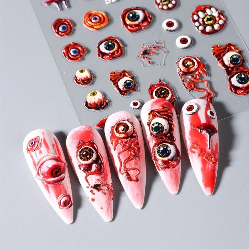 Halloween 5D Eyeball Spider Stickers for Nail Art