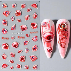 Halloween 5D Eyeball Spider Stickers for Nail Art