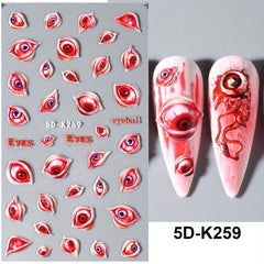 Halloween 5D Eyeball Spider Stickers for Nail Art