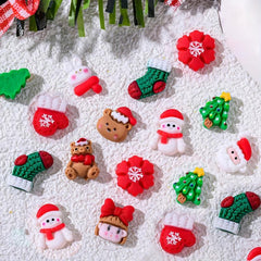 3D Christmas Nail Art Charms Mixed Resin Charms Cartoon Santa Claus Elk Xmas Tre