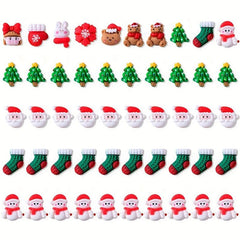 3D Christmas Nail Art Charms Mixed Resin Charms Cartoon Santa Claus Elk Xmas Tre
